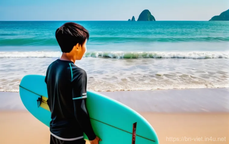 베트남에서 서핑 가능한 해변 - **Prompt 1: Serene Beginner Surfing in Da Nang**
    "A vibrant and uplifting scene at My Khe Beach,...