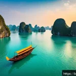 Home 15 베트남 하롱베이 유네스코 - A breathtaking panoramic view of Ha Long Bay’s unique limestone karst islands scattered across calm ...