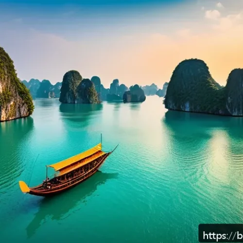 Home 27 베트남 하롱베이 유네스코 - A breathtaking panoramic view of Ha Long Bay’s unique limestone karst islands scattered across calm ...